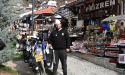 Almanya'dan bisikletle hac yolculuğuna çıkan Türk genci, Prizren'e geldi