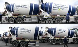 Beton mikserlerinin üzerindeki esprili sözler gülümsetiyor