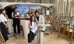 THY'nin Kuzey Makedonya'daki okullar arası resim yarışmasını kazananlara ödülleri verildi