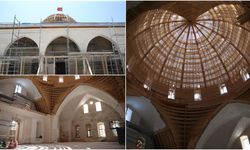 Depremde hasar alan Habib-i Neccar Camisi'nin restorasyon çalışmaları sürüyor
