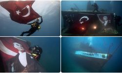 Jandarma teşkilatının 186'ncı kuruluş yıl dönümü su altında pankartla kutlandı