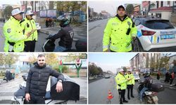 Elleri üşüyen kuryeye eldivenini veren polisin görüntüsü sosyal medyada beğeni topladı