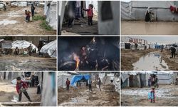 Olumsuz hava koşulları Gazze'de, yerinden edilenlerin dramını daha da ağırlaştırdı