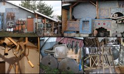 Tokat'ta topladığı 2 binden fazla eski eşyayı bahçesinde ve deposunda sergiliyor