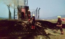 Malatya-Elazığ Yolundaki Baz İstasyonunda Yangın