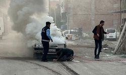 Malatya'da Pazar Yerinde Araç Yangını