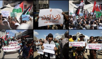 Gazze kentinde, İsrail'in saldırıları ve işgal planları protesto edildi