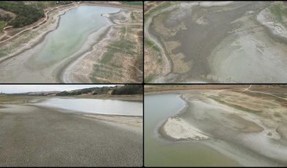 Tekirdağ'daki Bıyıkali Göleti'nde su seviyesi yüzde 2'nin altına düştü