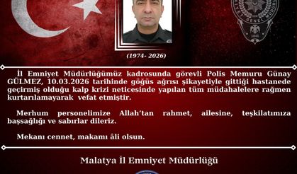 Malatya'da Görevli Polis Memuru Kalbine Yenik Düştü