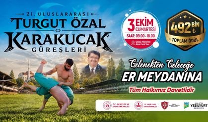 21. Uluslararası Turgut Özal Karakucak Güreşleri 3 Ekim'de Düzenlenecek