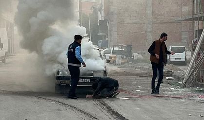 Malatya'da Pazar Yerinde Araç Yangını
