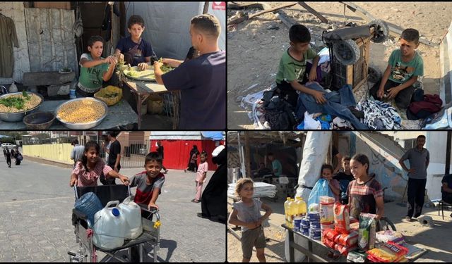 Gazzeli çocuklar oyun oynamak yerine "çocuk işçi" olarak evlerine ekmek götürmeye çalışıyor