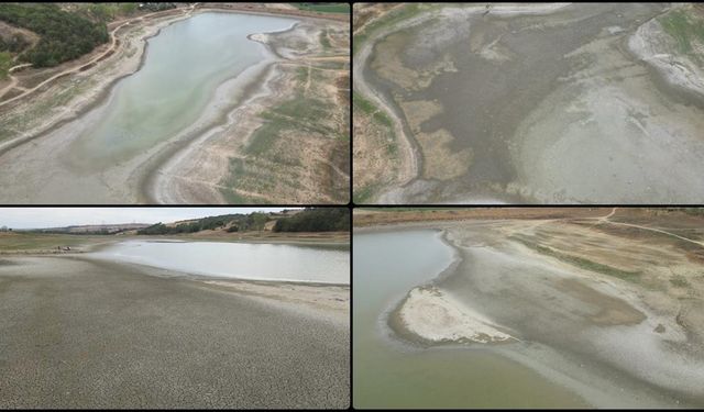 Tekirdağ'daki Bıyıkali Göleti'nde su seviyesi yüzde 2'nin altına düştü