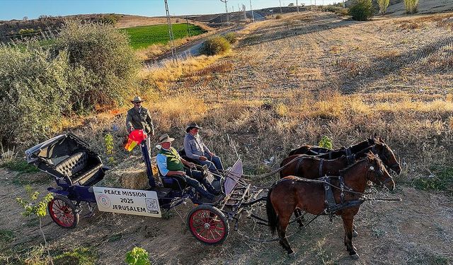 Almanya'dan Kudüs'e faytonla giden aktivistler Gazze'deki ateşkesten mutlu