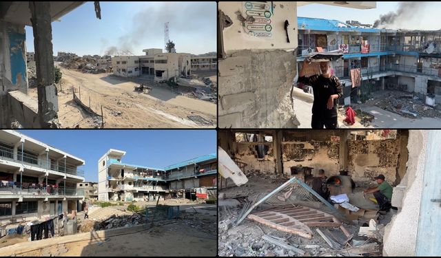 Gazze'de çadırlarını su basan Filistinliler, tehlikeli olsa da Sarı Hat yakınındaki binalara sığınıyor