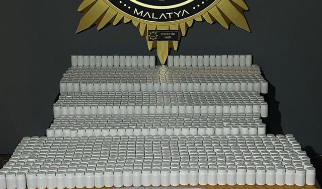 Malatya'da 75 bin 376 sentetik uyuşturucu hap ele geçirildi