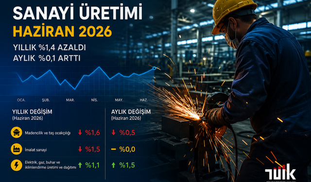 Sanayi üretimi Haziran'da yıllık yüzde 1,4 azaldı