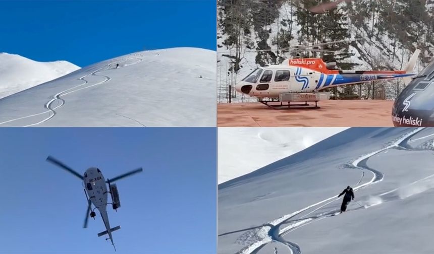 Kaçkar Dağları'nda "heliski" heyecanı yaşanıyor