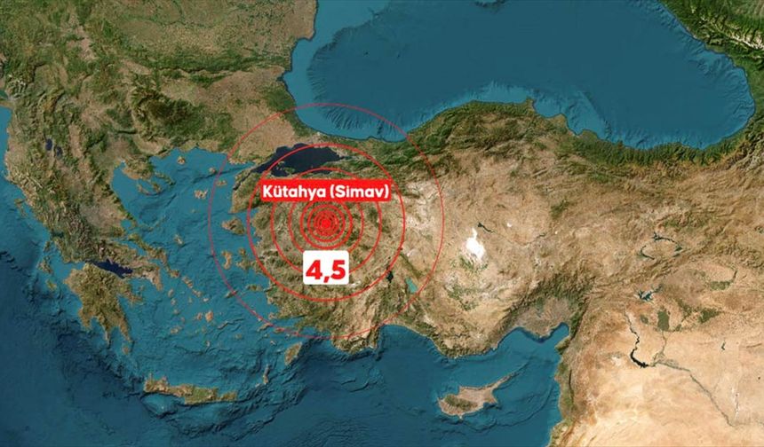 Kütahya'da 4,5 büyüklüğünde deprem