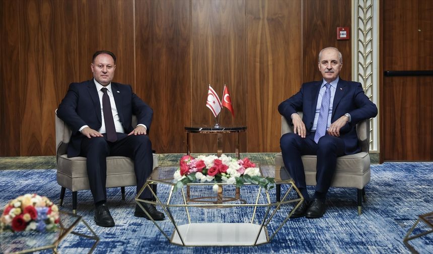 TBMM Başkanı Kurtulmuş, KKTC Cumhuriyet Meclisi Başkanı Öztürkler ile görüştü