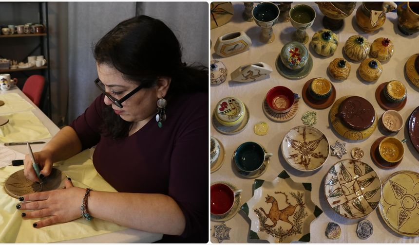 Arkeolojik kazılarda çıkan eserlerden etkilenen ev hanımı seramik sanatçısı oldu