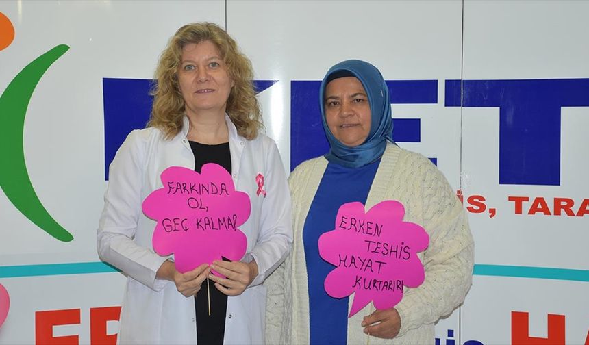 Sağlık kontrolünde meme kanseri olduğunu öğrenen kadın erken teşhisle sağlığına kavuştu