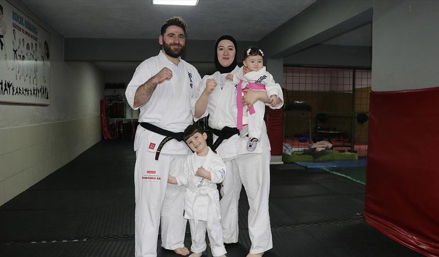 Sporcu ailenin 'beşikte başlayan' karate sevgisi