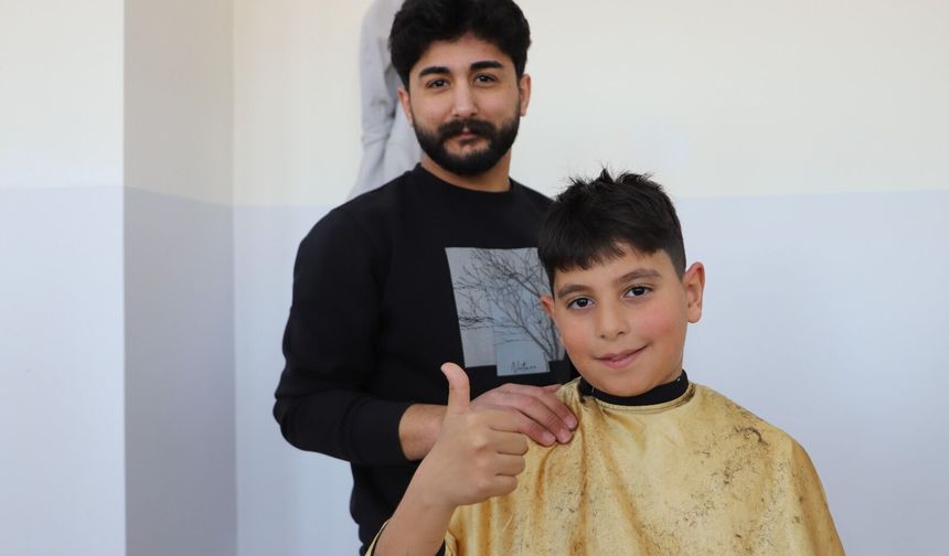 Battalgazi'de Çocuklar Bayrama Tıraş Olarak Hazırlandı