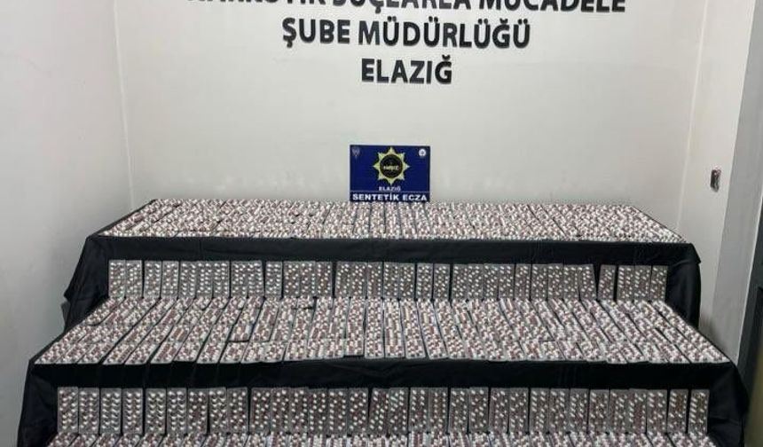 Elazığ'da 6 Bin 395 Sentetik Ecza Maddesi Ele Geçirildi