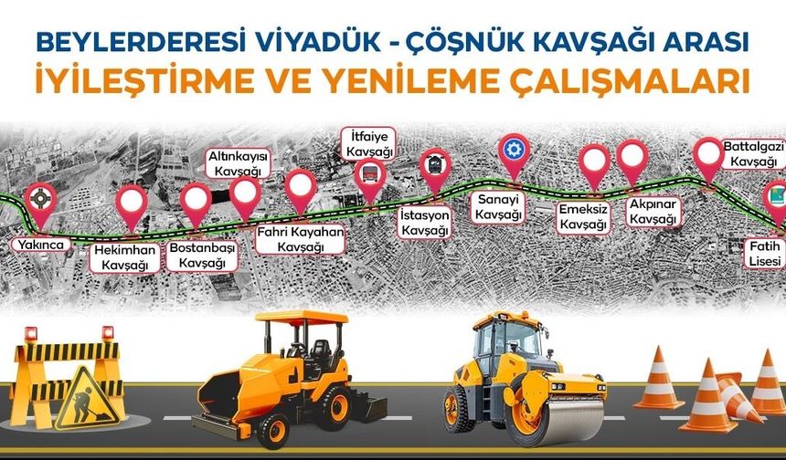 Beylerderesi İle Çöşnük Arasında Yol Yenileme Başlıyor