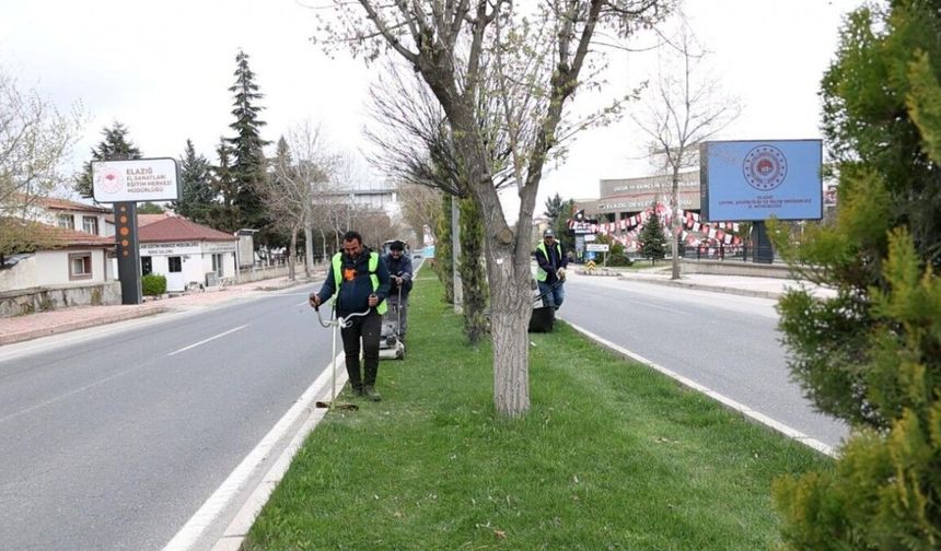Elazığ'da Yeşil Alanlarda Bakım ve Temizlik Çalışmaları Hız Kazandı