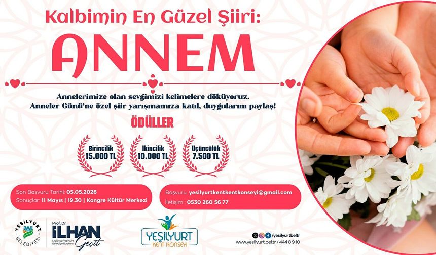 Yeşilyurt'ta Anneler Günü'ne Özel Şiir Yarışması