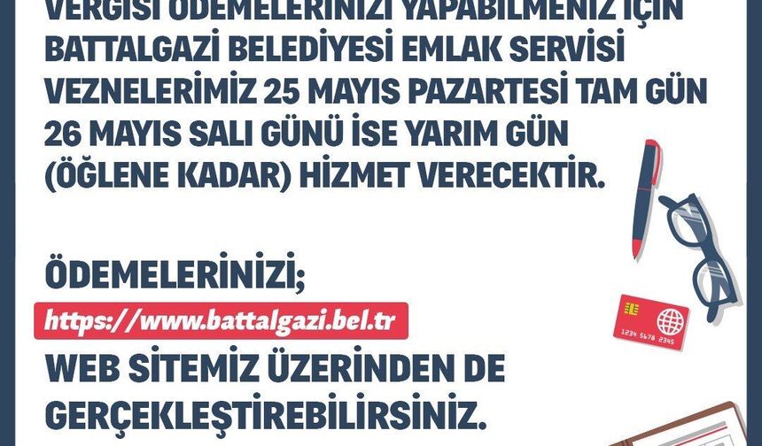 Battalgazi Belediyesi'nden Bayram Öncesi Vezne Düzenlemesi