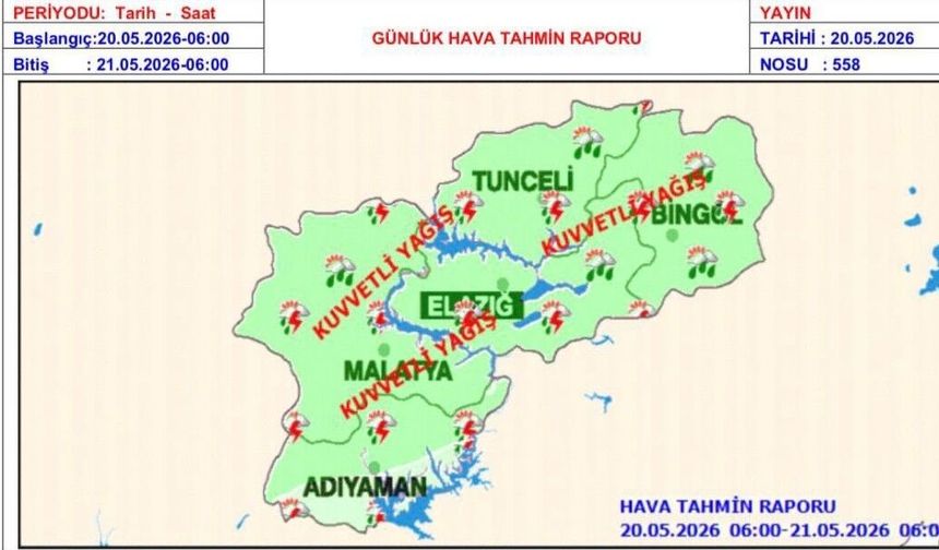 Malatya için kuvvetli yağış uyarısı: Vali Yavuz vatandaşları tedbirli olmaya çağırdı