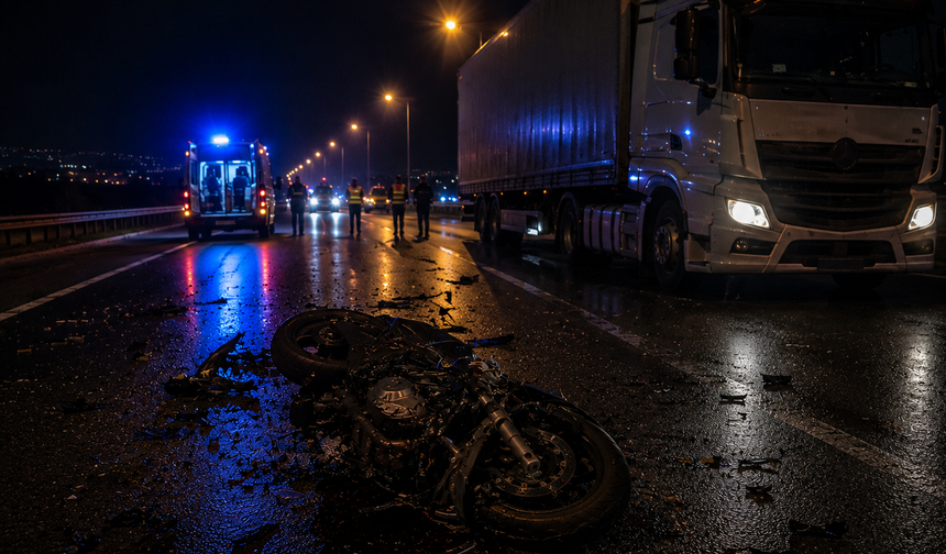Tırla Çarpışan Motosikletin Sürücüsü Hayatını Kaybetti
