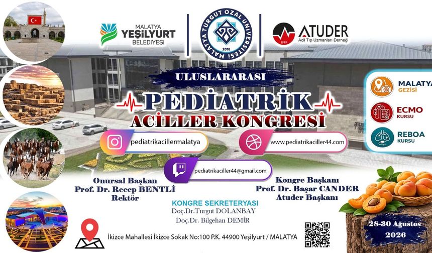 Malatya Uluslararası Pediatrik Acil Kongresine Ev Sahipliği Yapacak