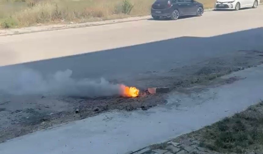 Yer Altındaki Elektrik Hattında Yangın Paniği