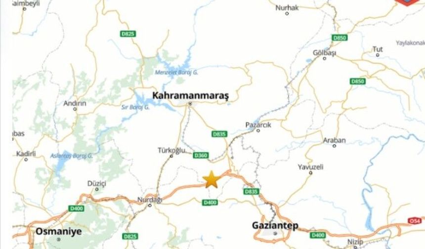 Kahramanmaraş'ta 4.2 büyüklüğünde deprem