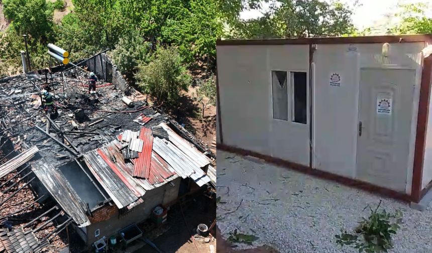 Yangında Evini Kaybeden Aileye Belediye Desteği