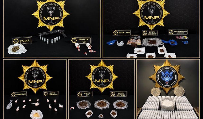 Malatya'da Zehir Tacirlerine Darbe: 10 Şüpheli Tutuklandı