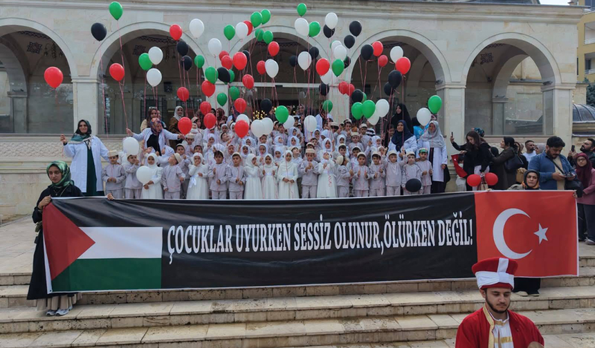 Malatya'da Miniklerden Gazze'ye Anlamlı Mesaj