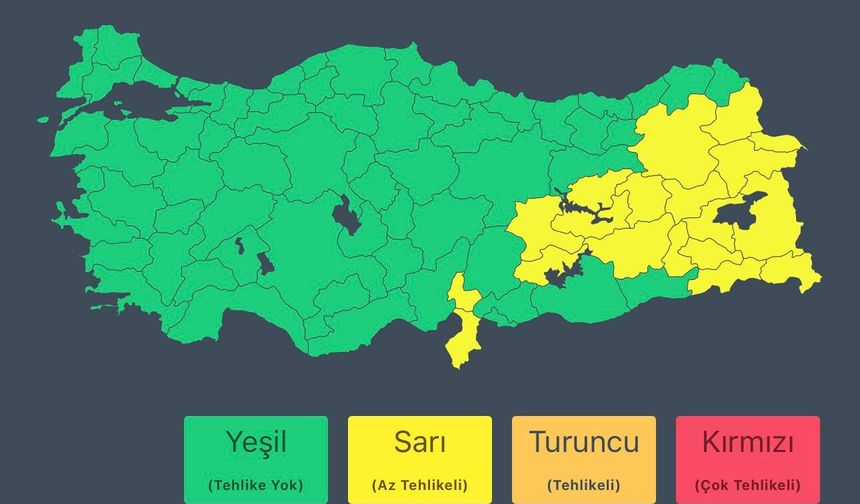 Meteorolojiden Malatya İçin Kuvvetli Yağış Uyarısı