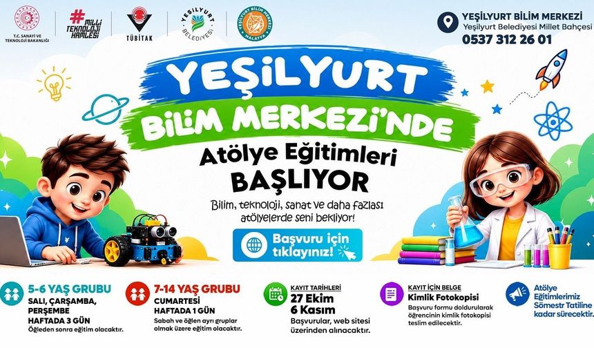 Yeşilyurt Bilim Merkezi'nde Yeni Dönem Kayıtları Başladı